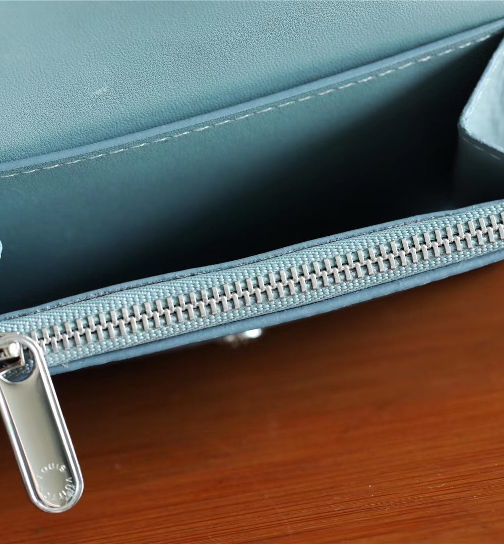 1:1 Replica Louis Vuitton Iris Compact Wallet Mahina Light Blue For Women, Women's Wallets 4.2in/12cm LV