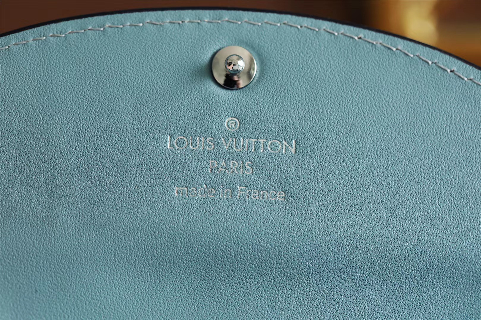 1:1 Replica Louis Vuitton Iris Compact Wallet Mahina Light Blue For Women, Women's Wallets 4.2in/12cm LV - Image 4