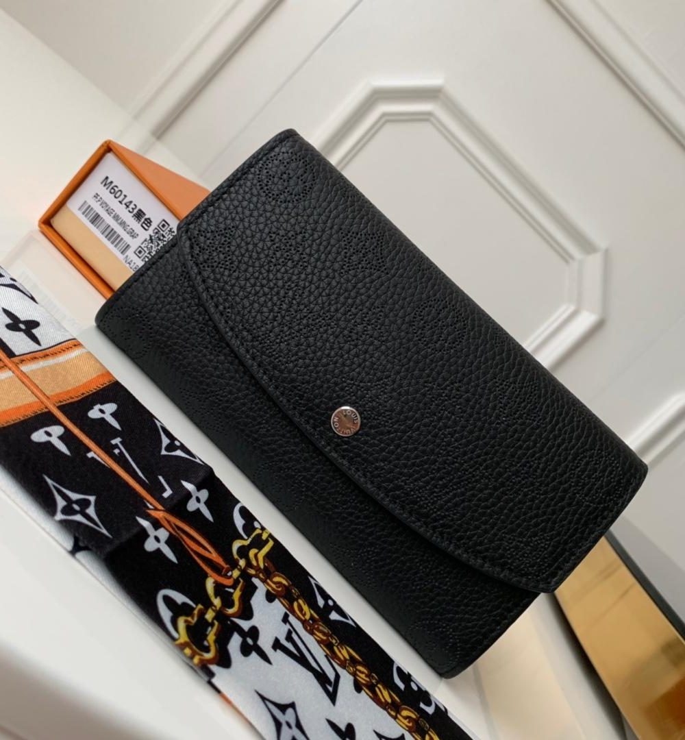 1:1 Replica Louis Vuitton Iris Wallet Monogram Canvas Black For Women, Women's Wallet 7.48in/19cm LV M60143