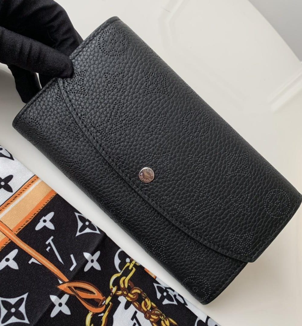 1:1 Replica Louis Vuitton Iris Wallet Monogram Canvas Black For Women, Women's Wallet 7.48in/19cm LV M60143