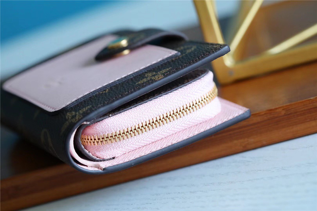 1:1 Replica Louis Vuitton Juliette Wallet Monogram Canvas Rose Ballerine Pink For Women, Women's Wallets 5.1in/13cm LV M80973 - Image 9