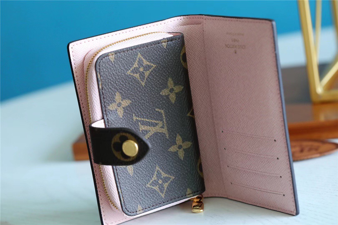 1:1 Replica Louis Vuitton Juliette Wallet Monogram Canvas Rose Ballerine Pink For Women, Women's Wallets 5.1in/13cm LV M80973 - Image 5