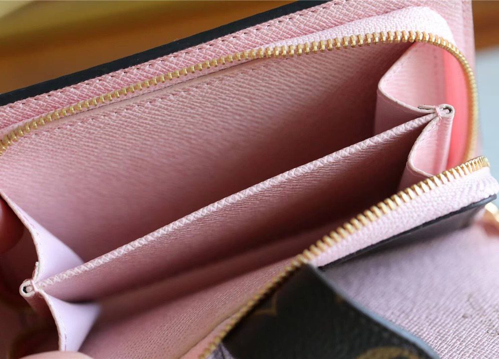 1:1 Replica Louis Vuitton Juliette Wallet Monogram Canvas Rose Ballerine Pink For Women, Women's Wallets 5.1in/13cm LV M80973