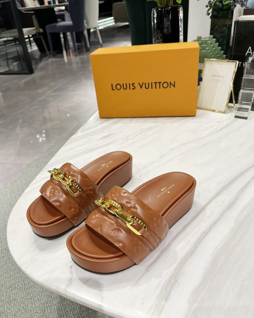 Louis Vuitton Jumbo Flatform Mule Brown For Women LV