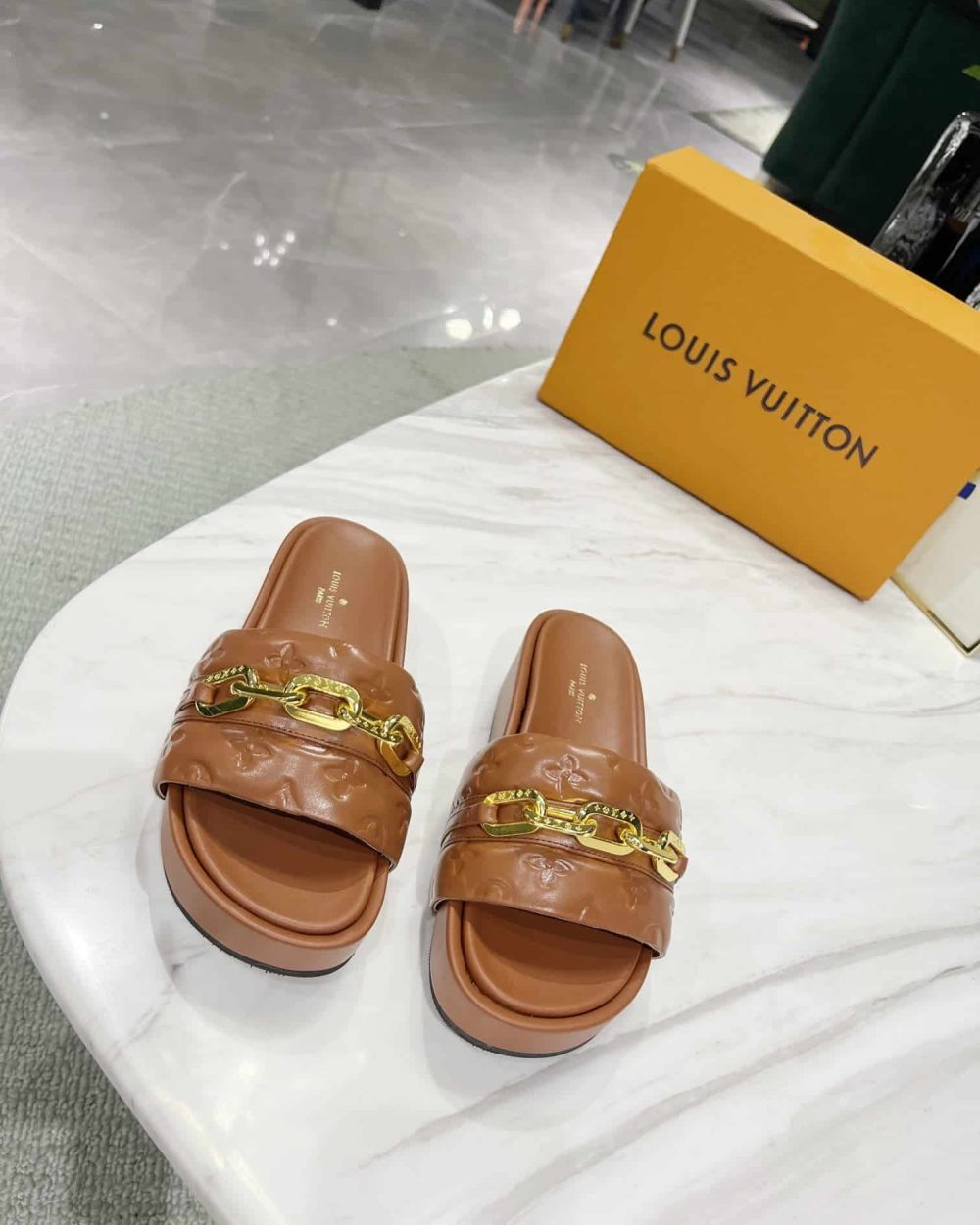 Louis Vuitton Jumbo Flatform Mule Brown For Women LV