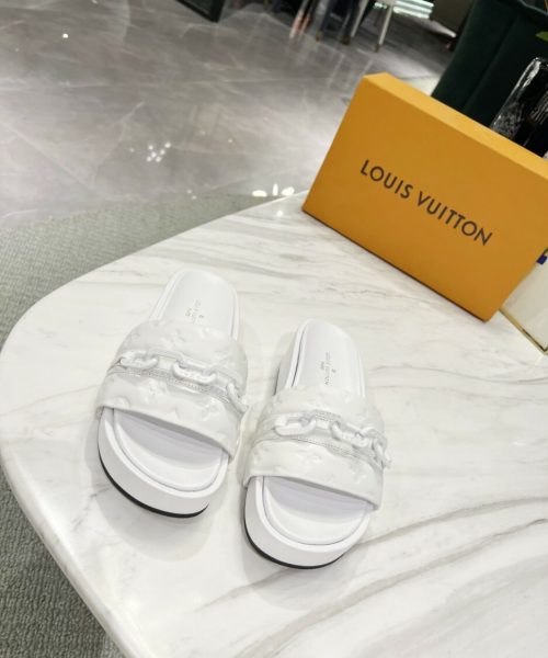 Louis Vuitton Jumbo Flatform Mule White For Women LV