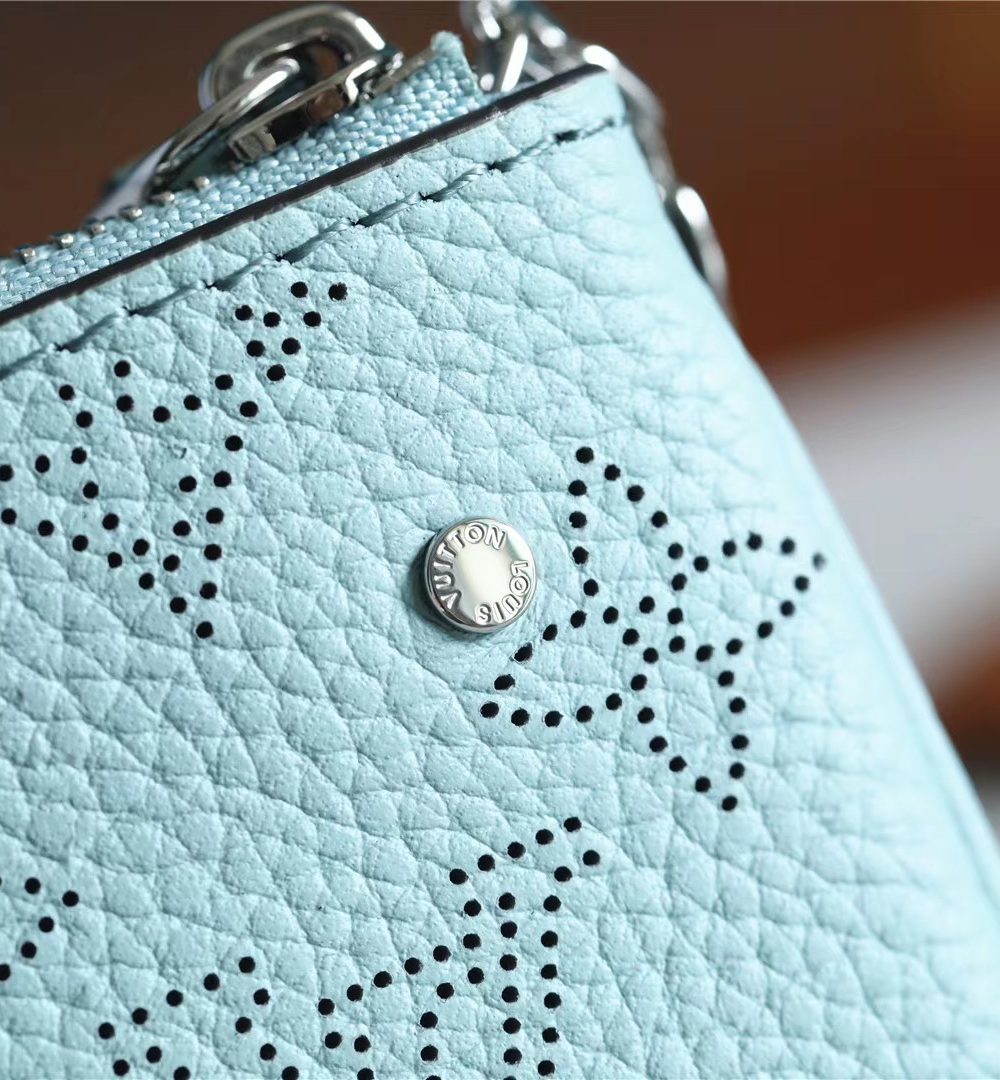 1:1 Replica Louis Vuitton Key Pouch Mahina Light Blue For Women, Women's Wallets 5.1in/13cm LV