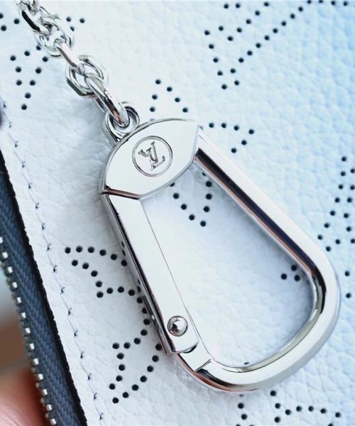 1:1 Replica Louis Vuitton Key Pouch Mahina Magnolia Blue For Women, Women's Wallets 5.1in/13cm LV 