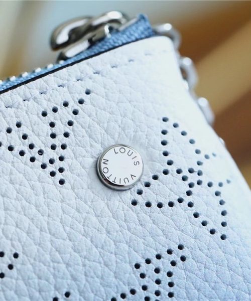 1:1 Replica Louis Vuitton Key Pouch Mahina Magnolia Blue For Women, Women's Wallets 5.1in/13cm LV 