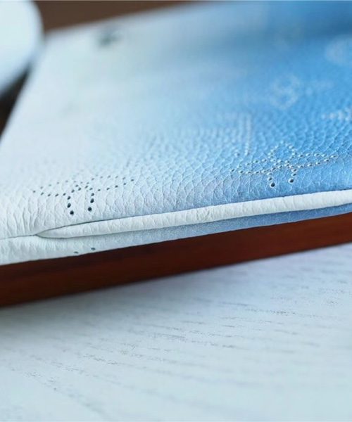 1:1 Replica Louis Vuitton Key Pouch Mahina Magnolia Blue For Women, Women's Wallets 5.1in/13cm LV 