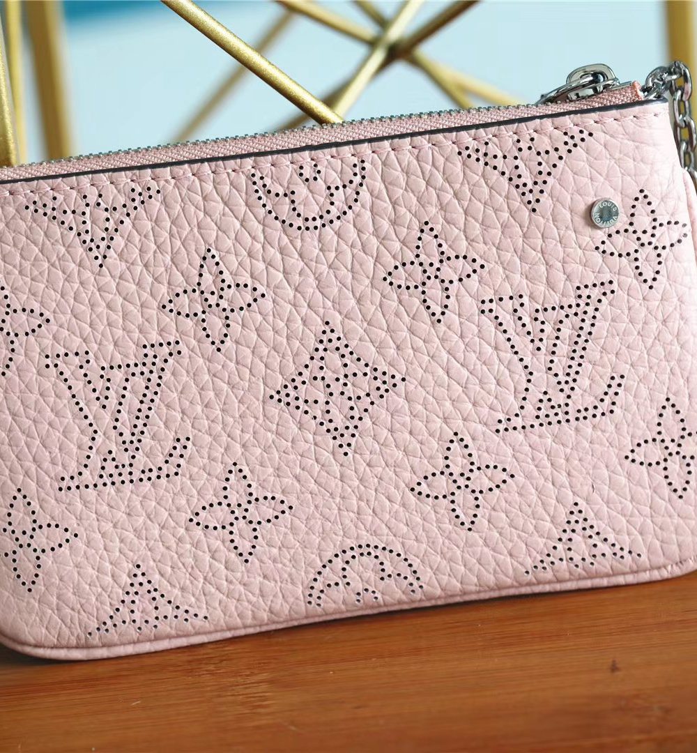 1:1 Replica Louis Vuitton Key Pouch Mahina Magnolia Pink For Women, Women's Wallets 5.1in/13cm LV M69508