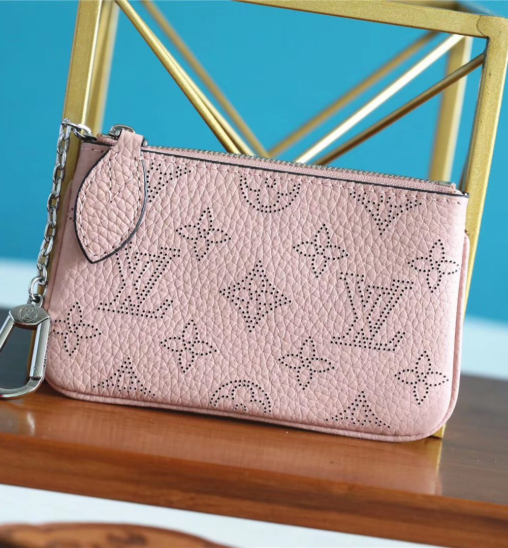 1:1 Replica Louis Vuitton Key Pouch Mahina Magnolia Pink For Women, Women's Wallets 5.1in/13cm LV M69508