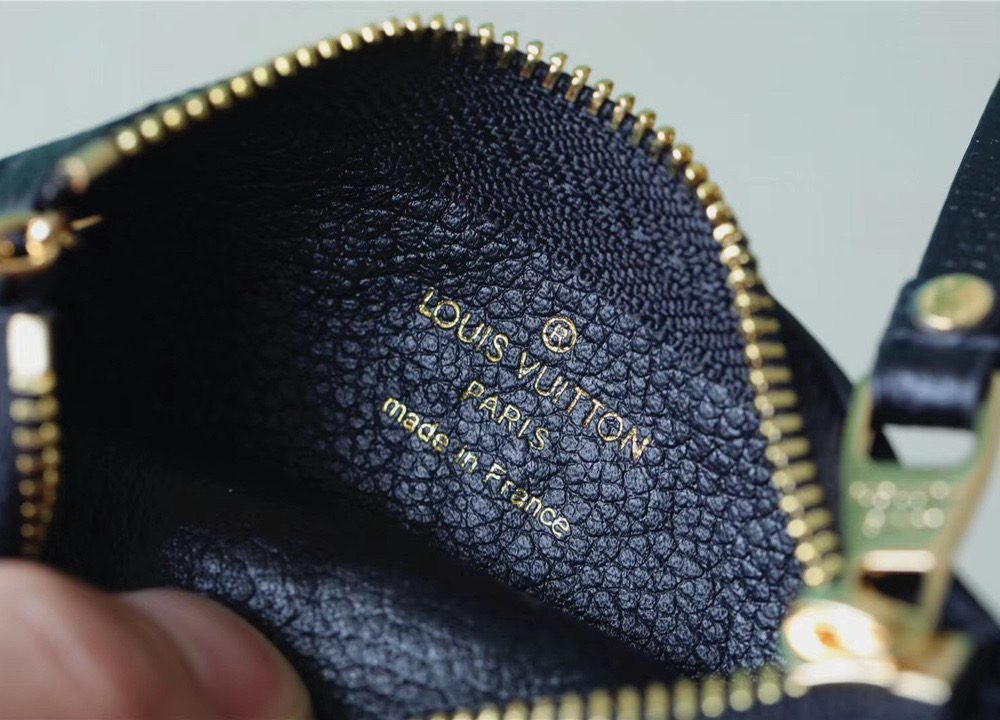1:1 Replica Louis Vuitton Key Pouch Monogram Empreinte Black For Women, Women's Wallets 4.7in/12cm LV M80879