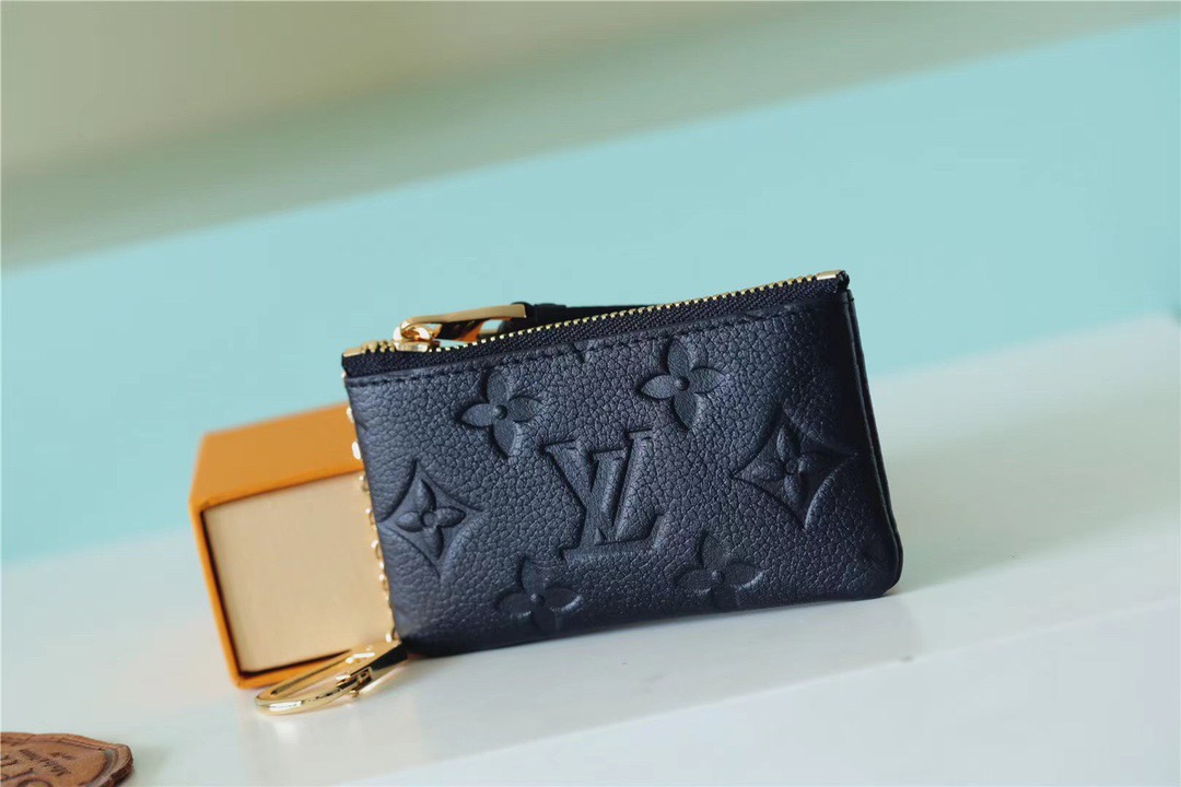 1:1 Replica Louis Vuitton Key Pouch Monogram Empreinte Black For Women, Women's Wallets 4.7in/12cm LV M80879 - Image 2