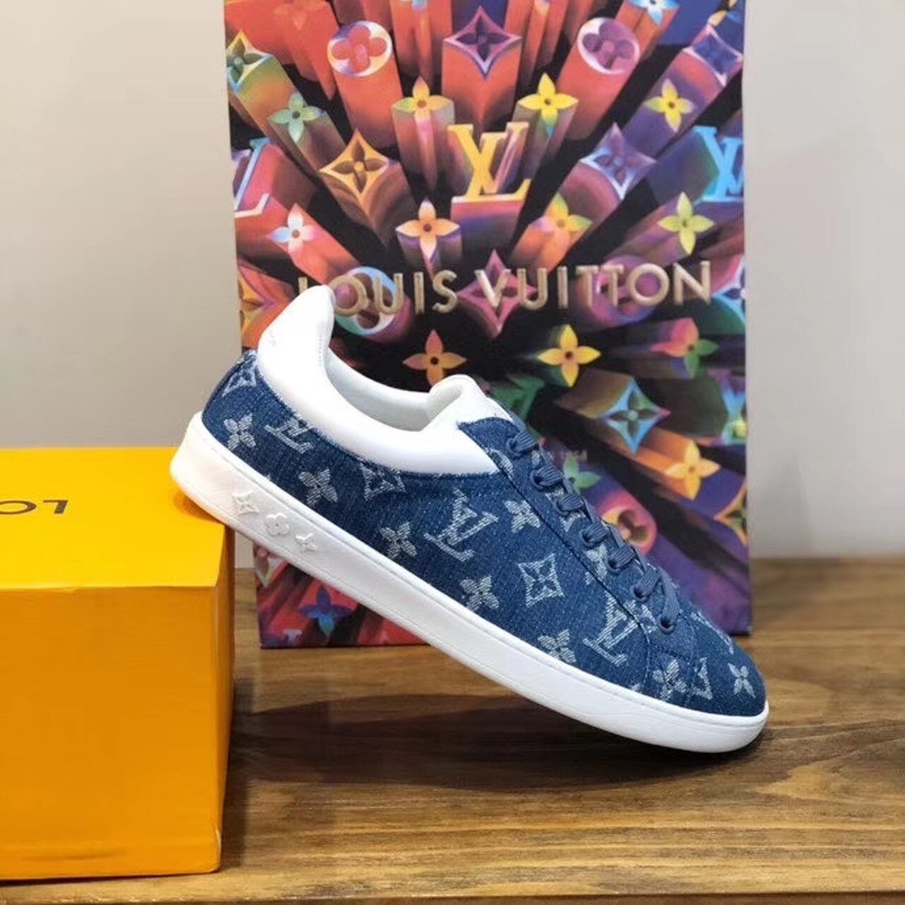 Louis Vuitton Luxembourg Sneaker Monogram Canvas Blue For Women LV - Image 4