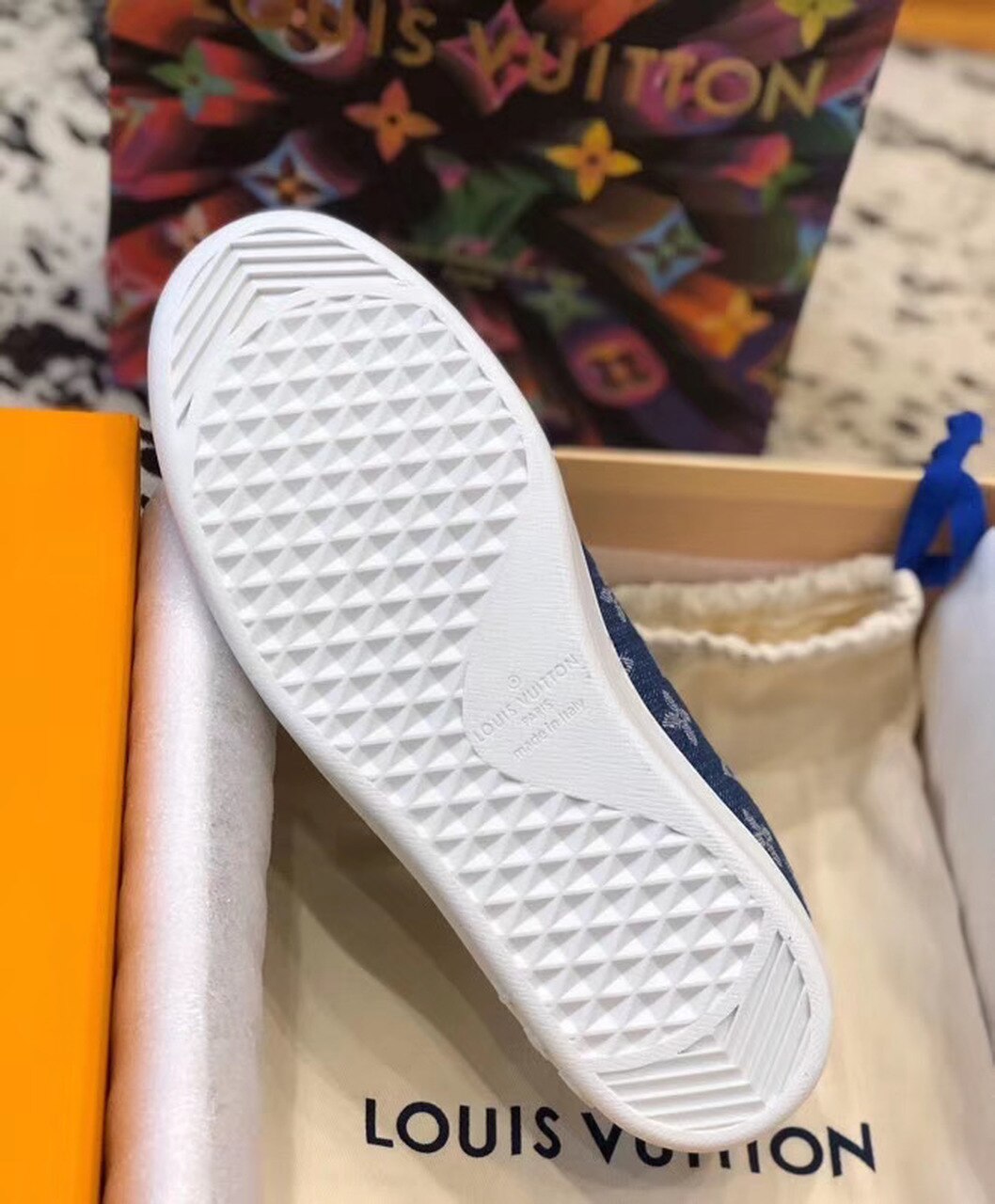 Louis Vuitton Luxembourg Sneaker Monogram Canvas Blue For Women LV - Image 5