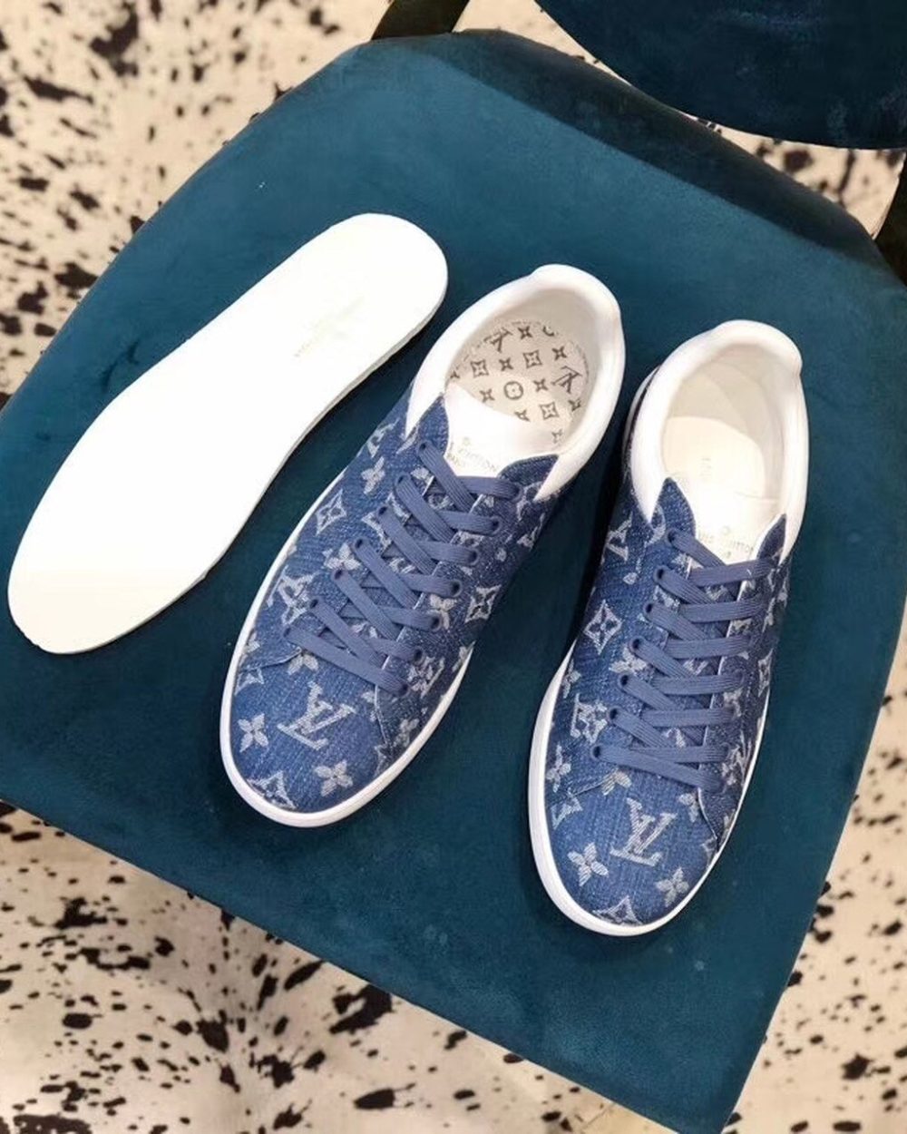 Louis Vuitton Luxembourg Sneaker Monogram Canvas Blue For Women LV