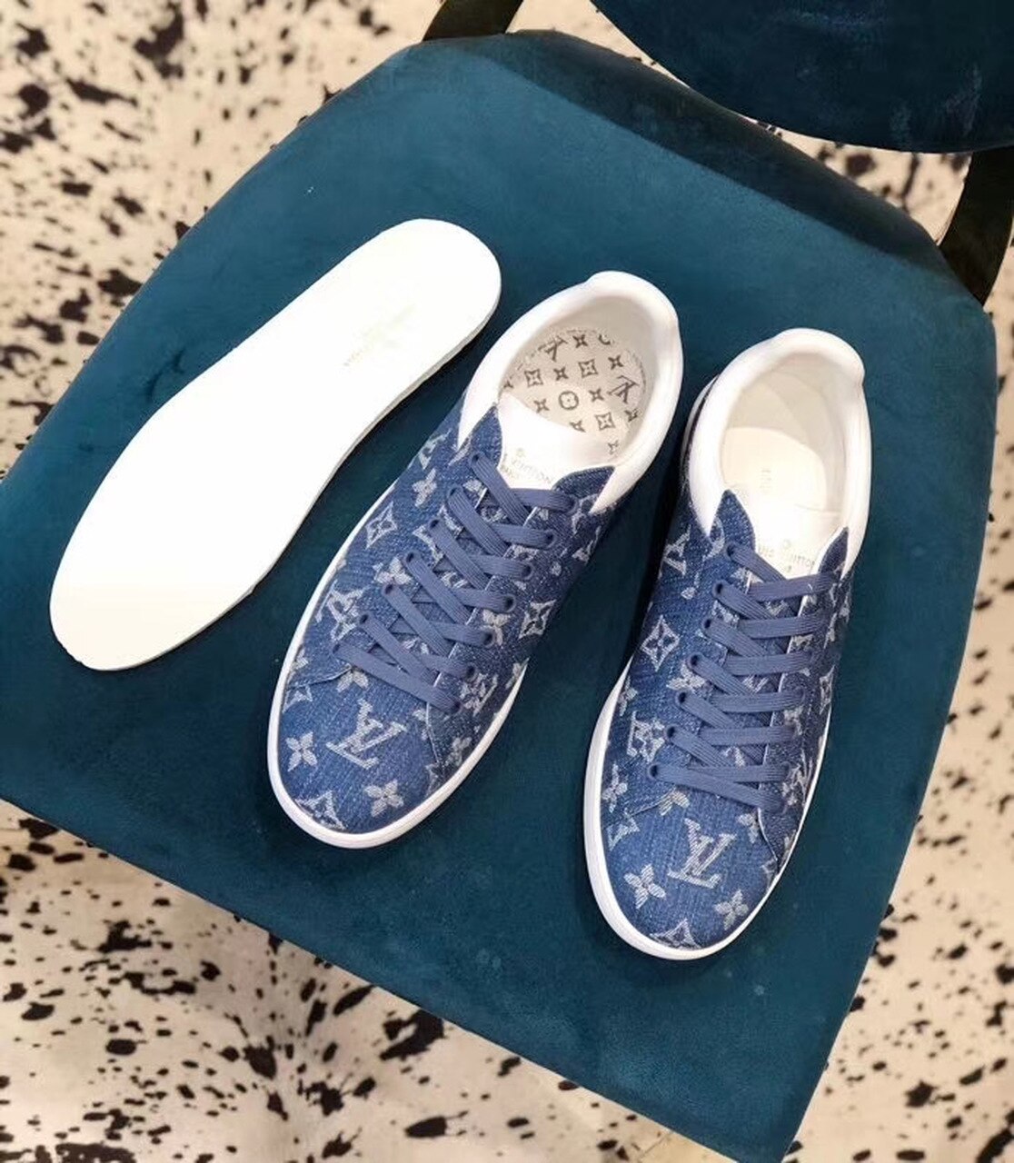 Louis Vuitton Luxembourg Sneaker Monogram Canvas Blue For Women LV - Image 8