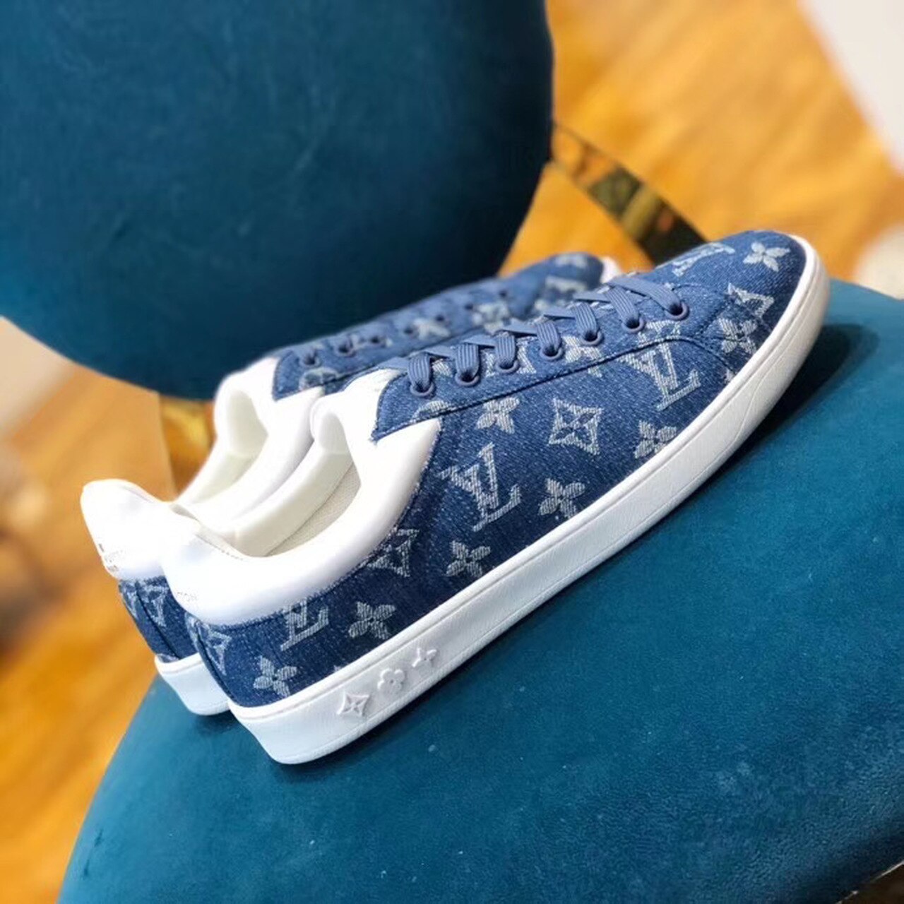 Louis Vuitton Luxembourg Sneaker Monogram Canvas Blue For Women LV - Image 3