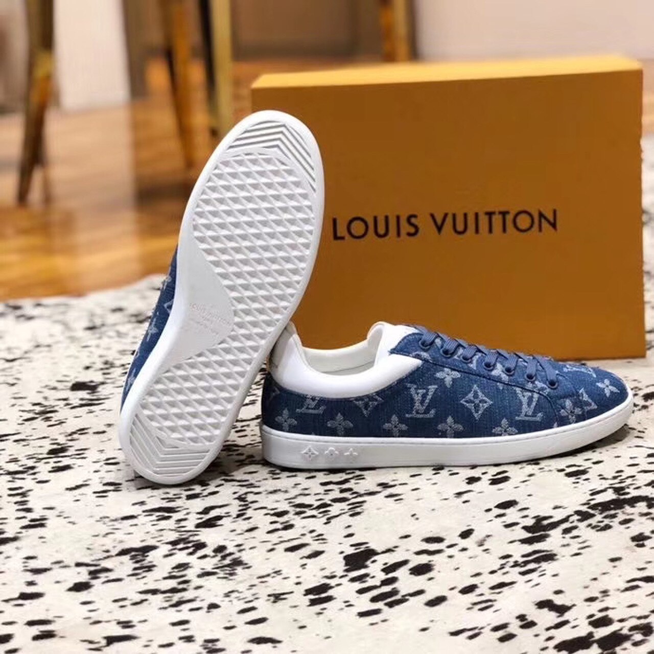 Louis Vuitton Luxembourg Sneaker Monogram Canvas Blue For Women LV - Image 9