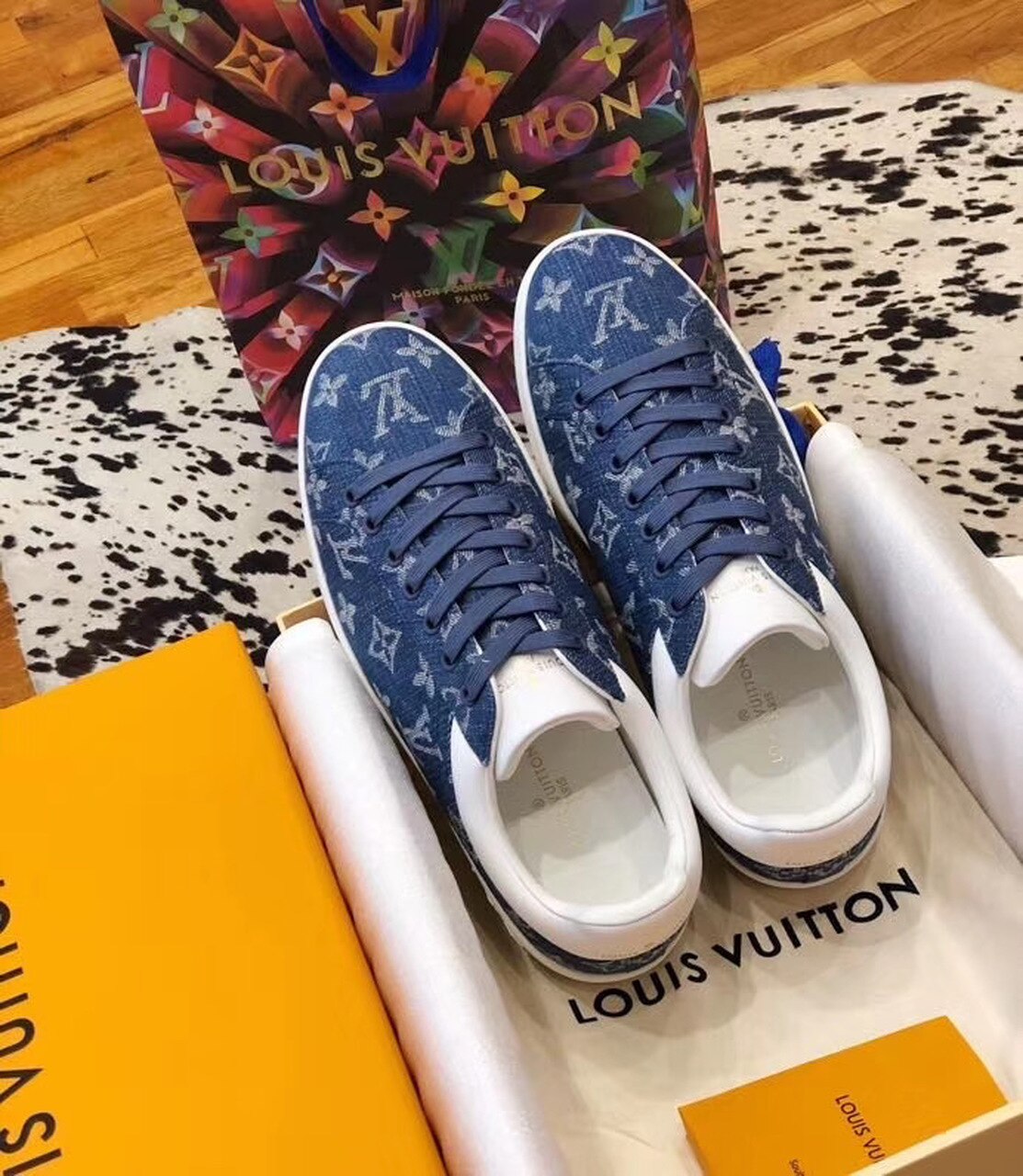 Louis Vuitton Luxembourg Sneaker Monogram Canvas Blue For Women LV - Image 2