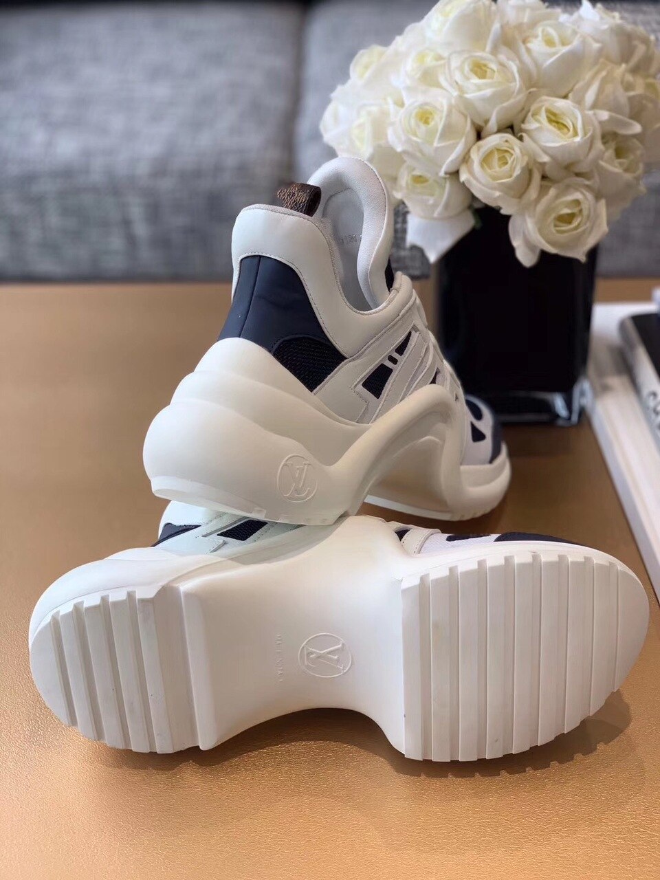 Louis Vuitton LV Archlight Sneaker Mix Of Materials Navy Blue For Women LV - Image 7