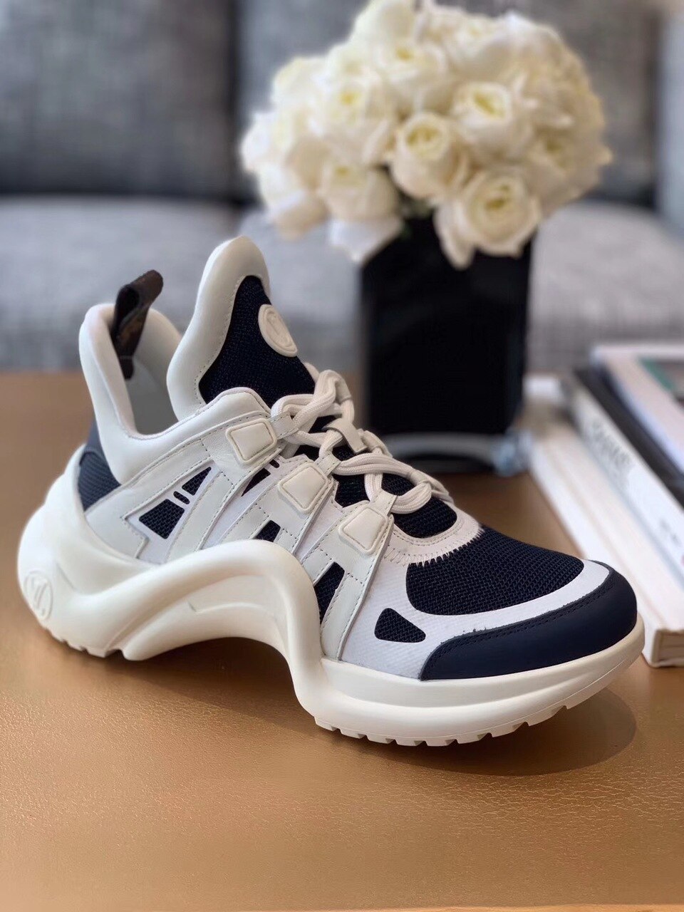 Louis Vuitton LV Archlight Sneaker Mix Of Materials Navy Blue For Women LV - Image 2