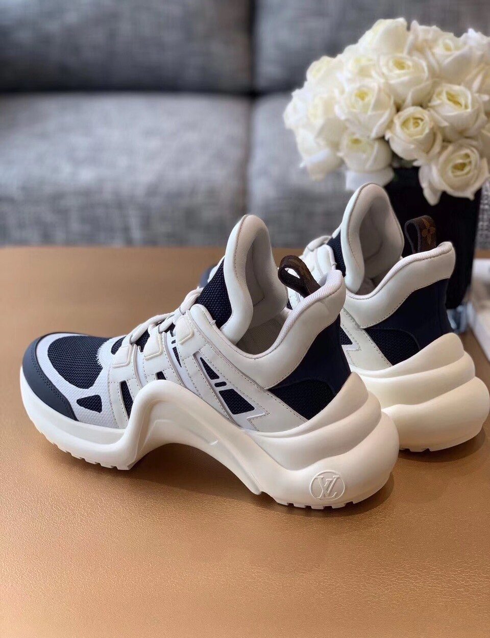 Louis Vuitton LV Archlight Sneaker Mix Of Materials Navy Blue For Women LV