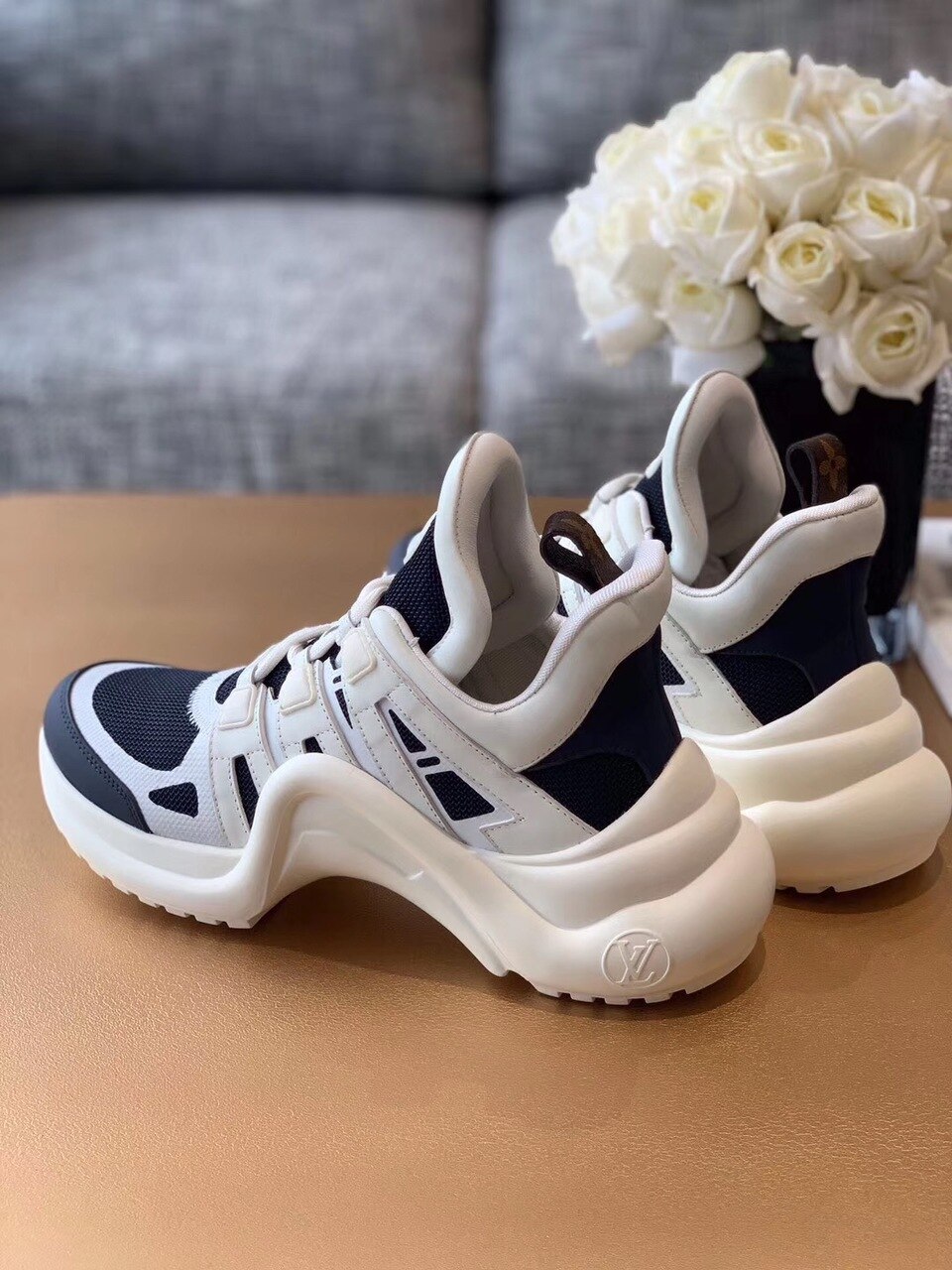 Louis Vuitton LV Archlight Sneaker Mix Of Materials Navy Blue For Women LV - Image 6