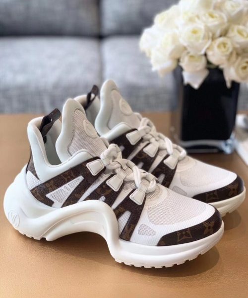 Louis Vuitton LV Archlight Sneaker Patent Monogram Material And Technical Fabrics White For Women LV 1A43L1