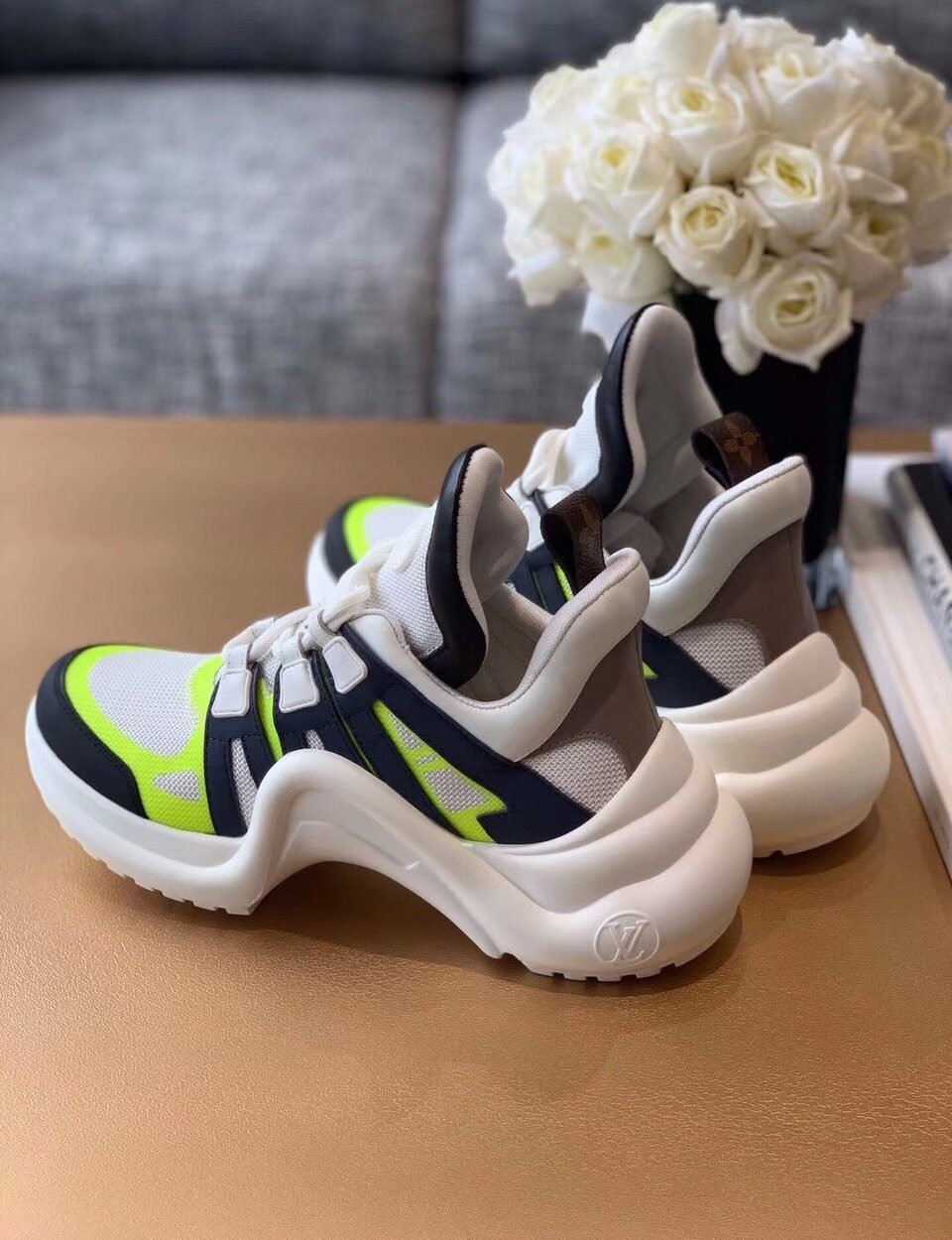 Louis Vuitton LV Archlight Sneaker Patent Monogram Material Black/White For Women LV