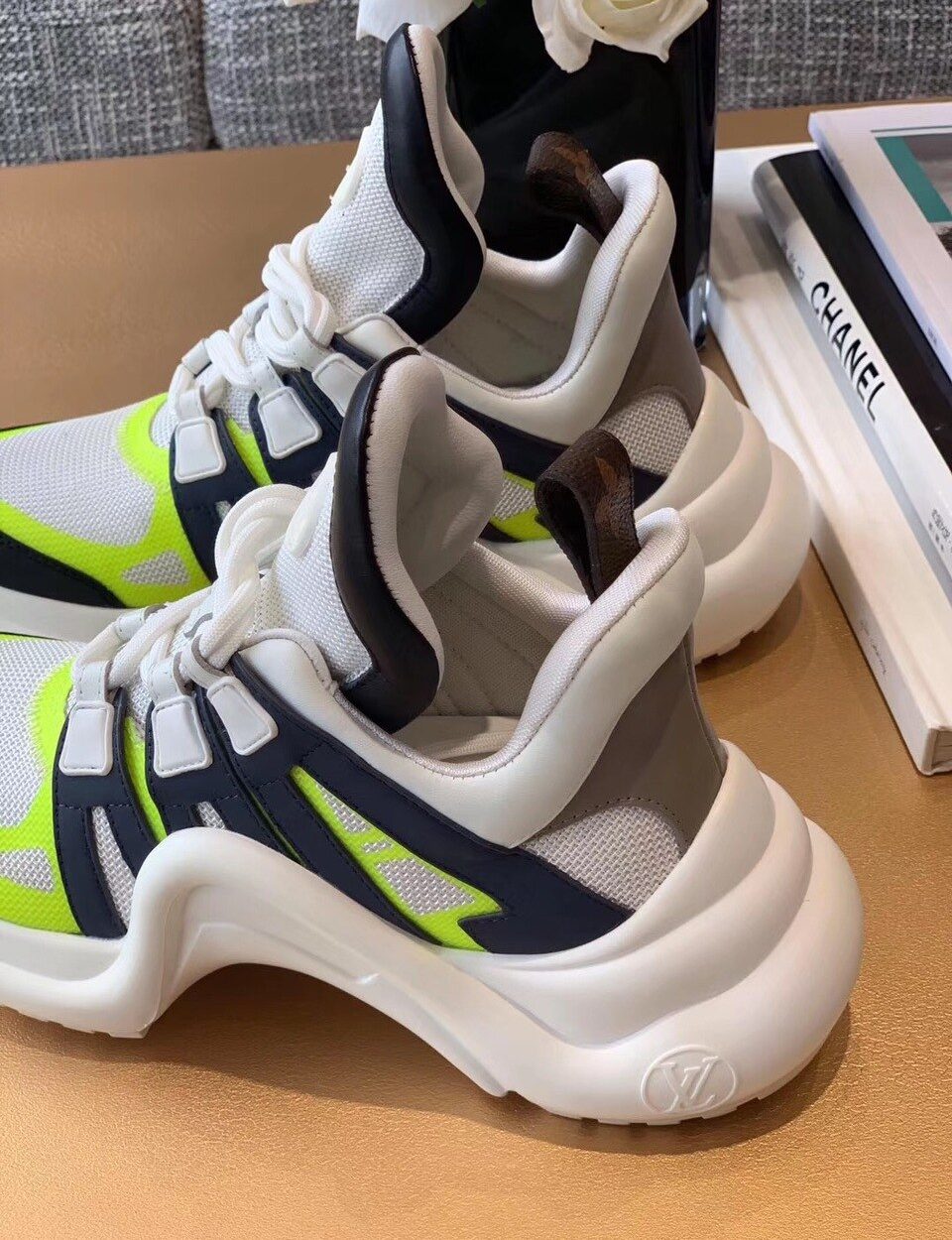 Louis Vuitton LV Archlight Sneaker Patent Monogram Material Black/White For Women LV