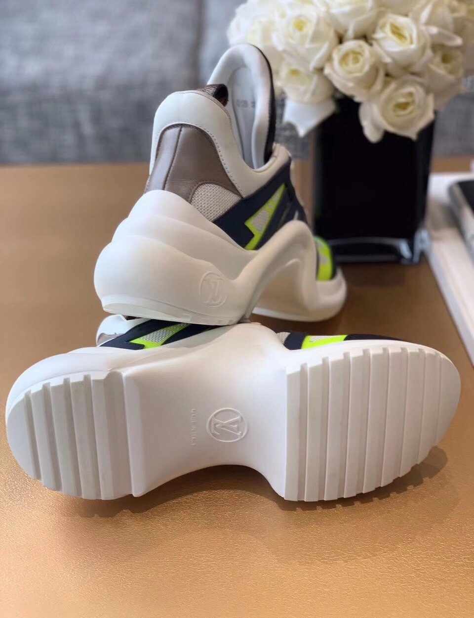 Louis Vuitton LV Archlight Sneaker Patent Monogram Material Black/White For Women LV