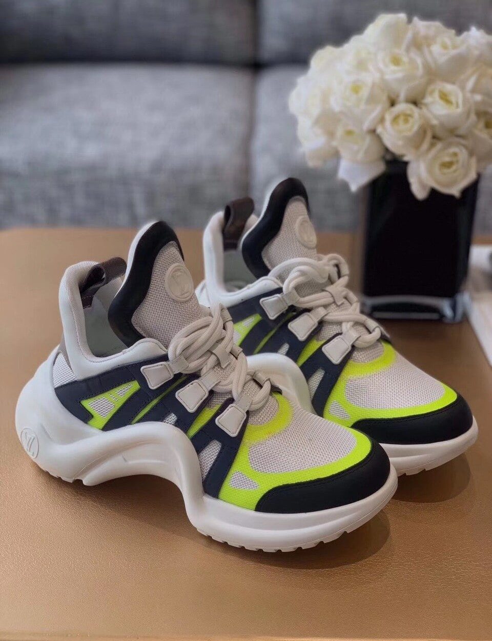 Louis Vuitton LV Archlight Sneaker Patent Monogram Material Black/White For Women LV