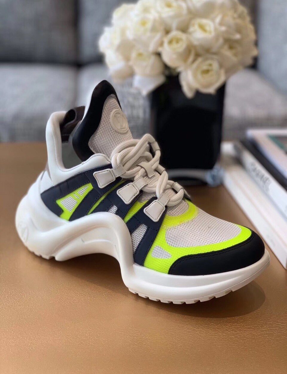 Louis Vuitton LV Archlight Sneaker Patent Monogram Material Black/White For Women LV