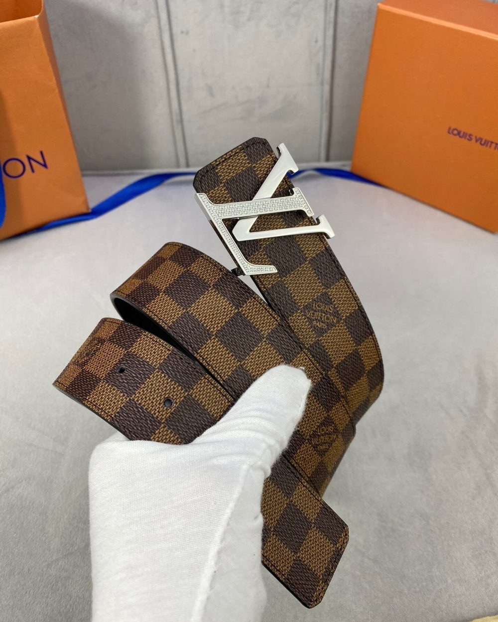 1:1 Replica Louis Vuitton LV Beaded Reversible Belt Damier Ebene, LV Women Belt