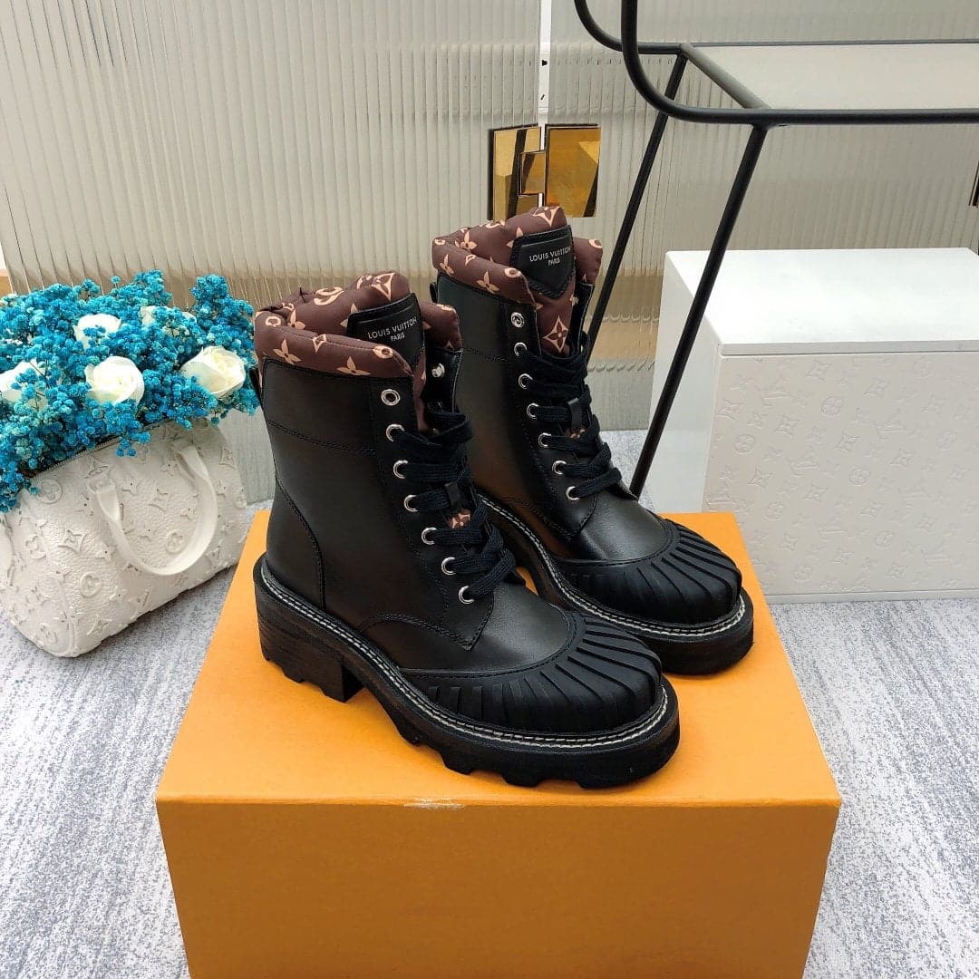 Louis Vuitton LV Beaubourg Ankle Boot Black For Women LV 1A94N6