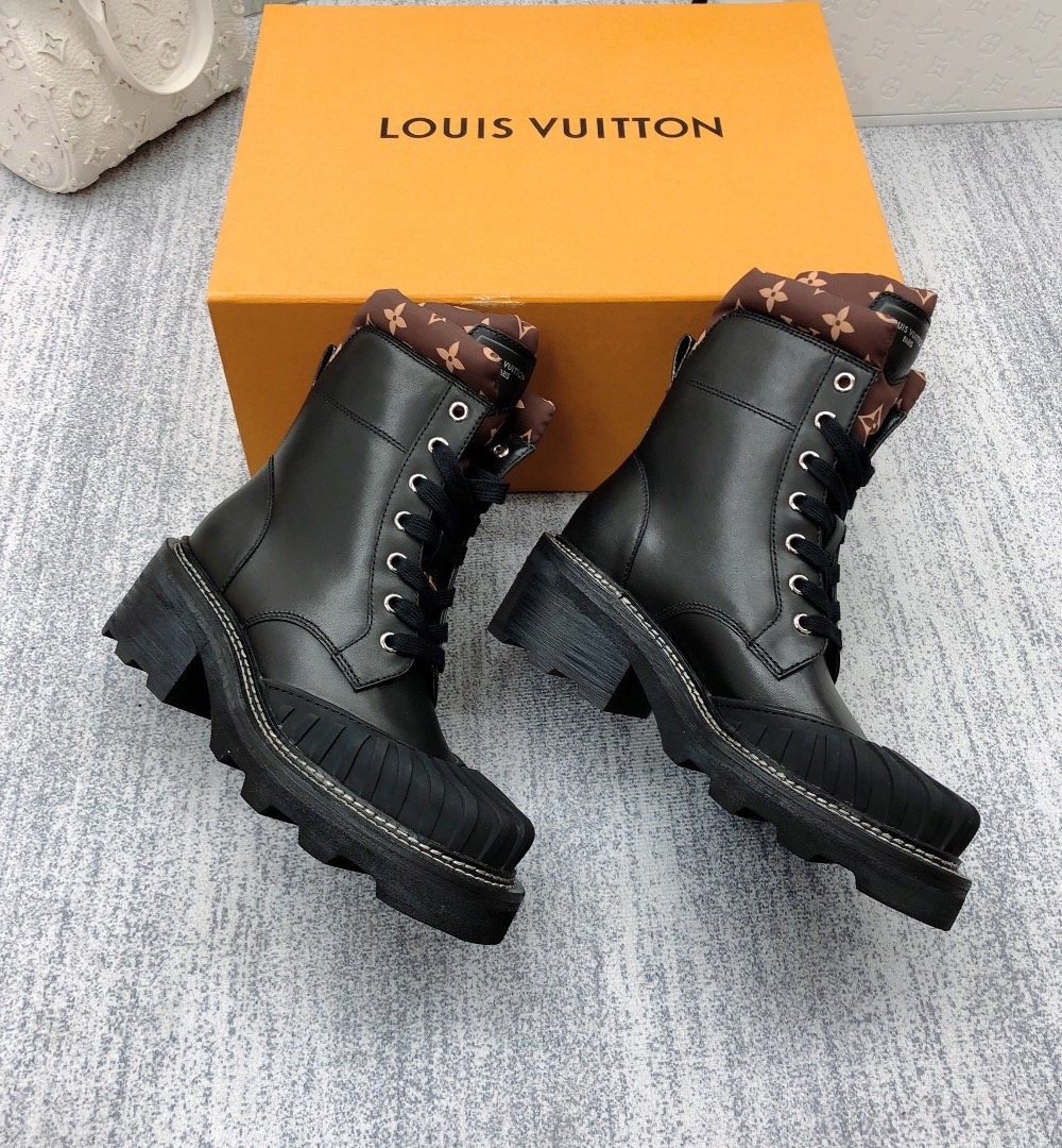 Louis Vuitton LV Beaubourg Ankle Boot Black For Women LV 1A94N6