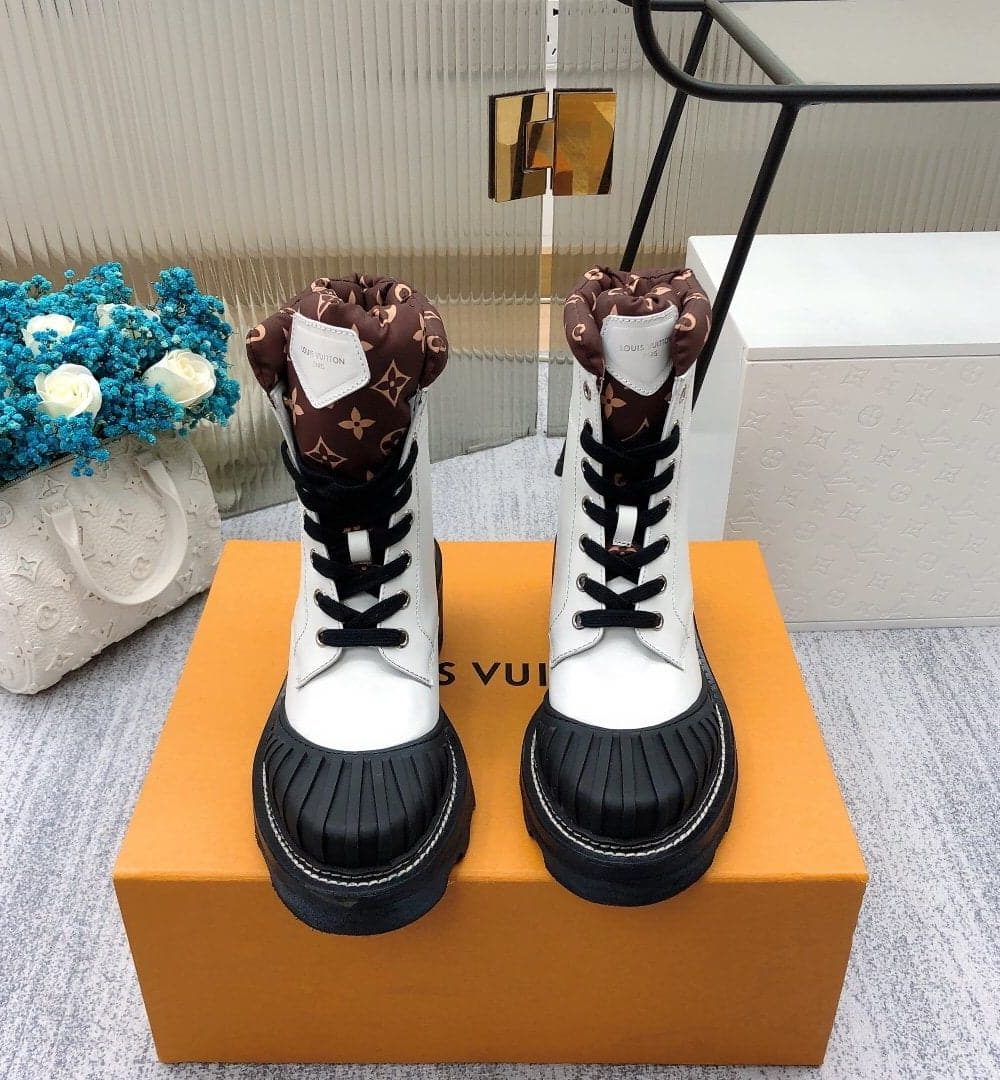 Louis Vuitton LV Beaubourg Ankle Boot White For Women LV