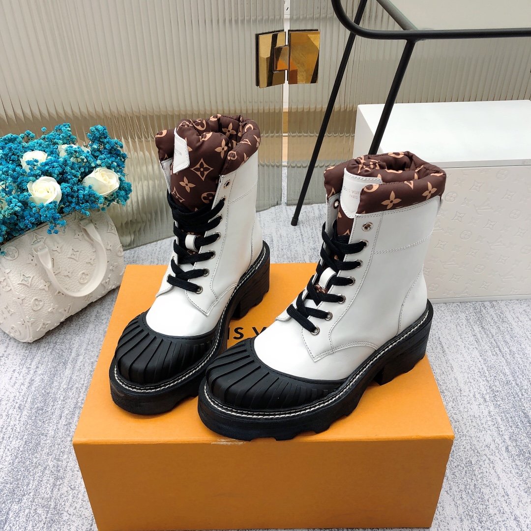 Louis Vuitton LV Beaubourg Ankle Boot White For Women LV - Image 8