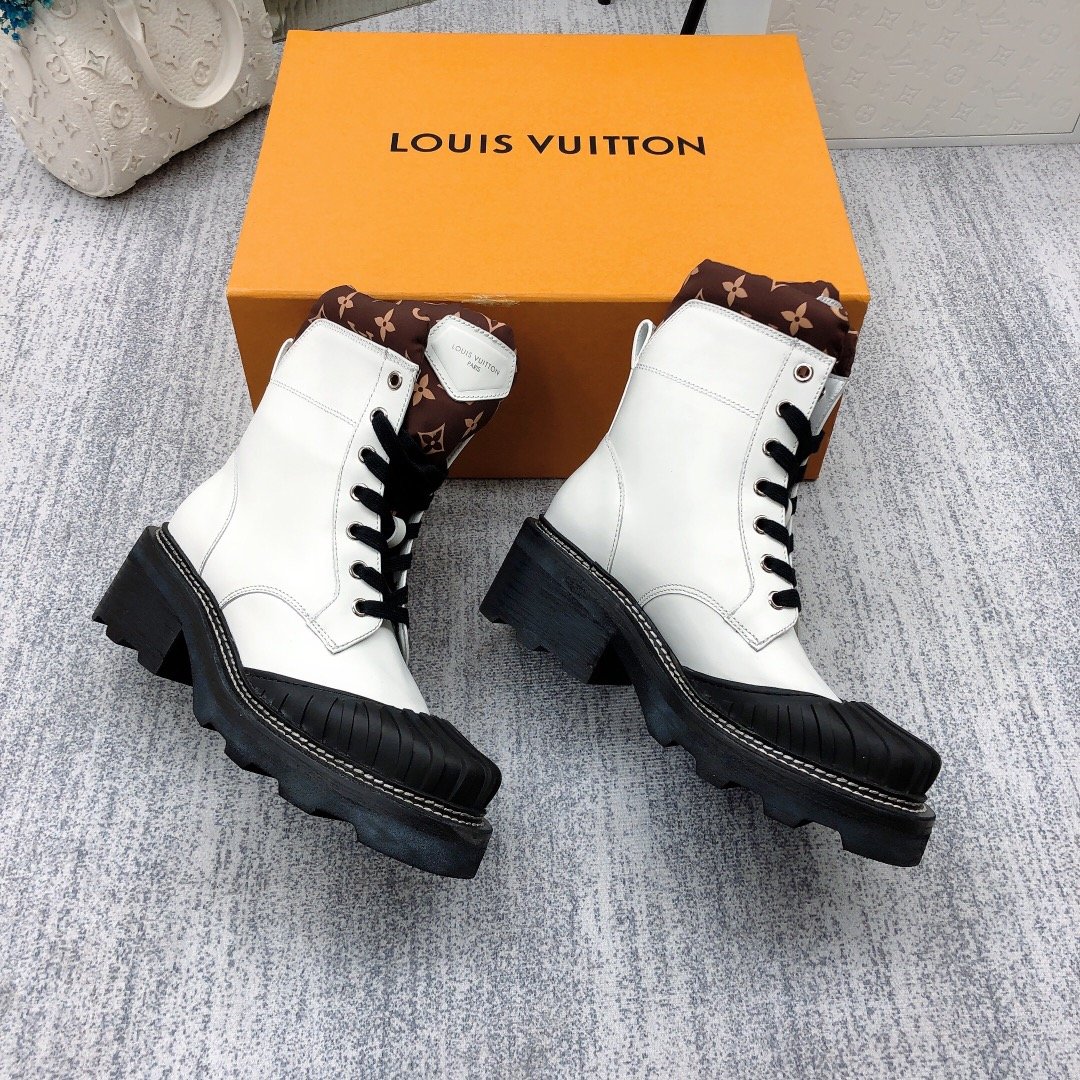 Louis Vuitton LV Beaubourg Ankle Boot White For Women LV - Image 7