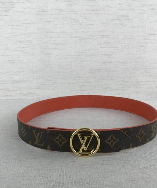 1:1 Replica Louis Vuitton LV Circle Reversible Monogram Canvas, LV Women Belt M9936V