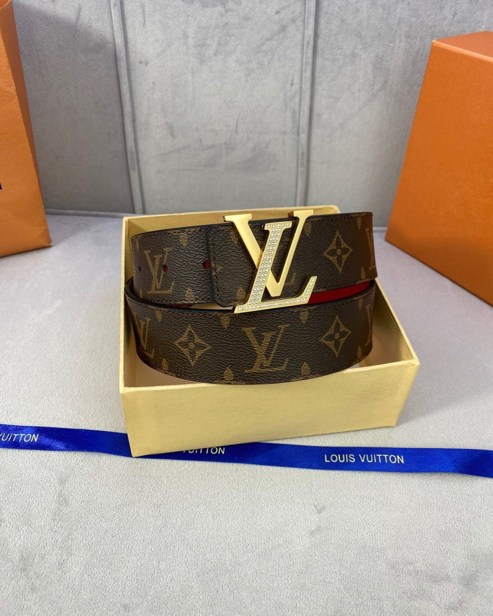 1:1 Replica Louis Vuitton LV Diamond Reversible Belt Monogram Canvas, LV Women Belt