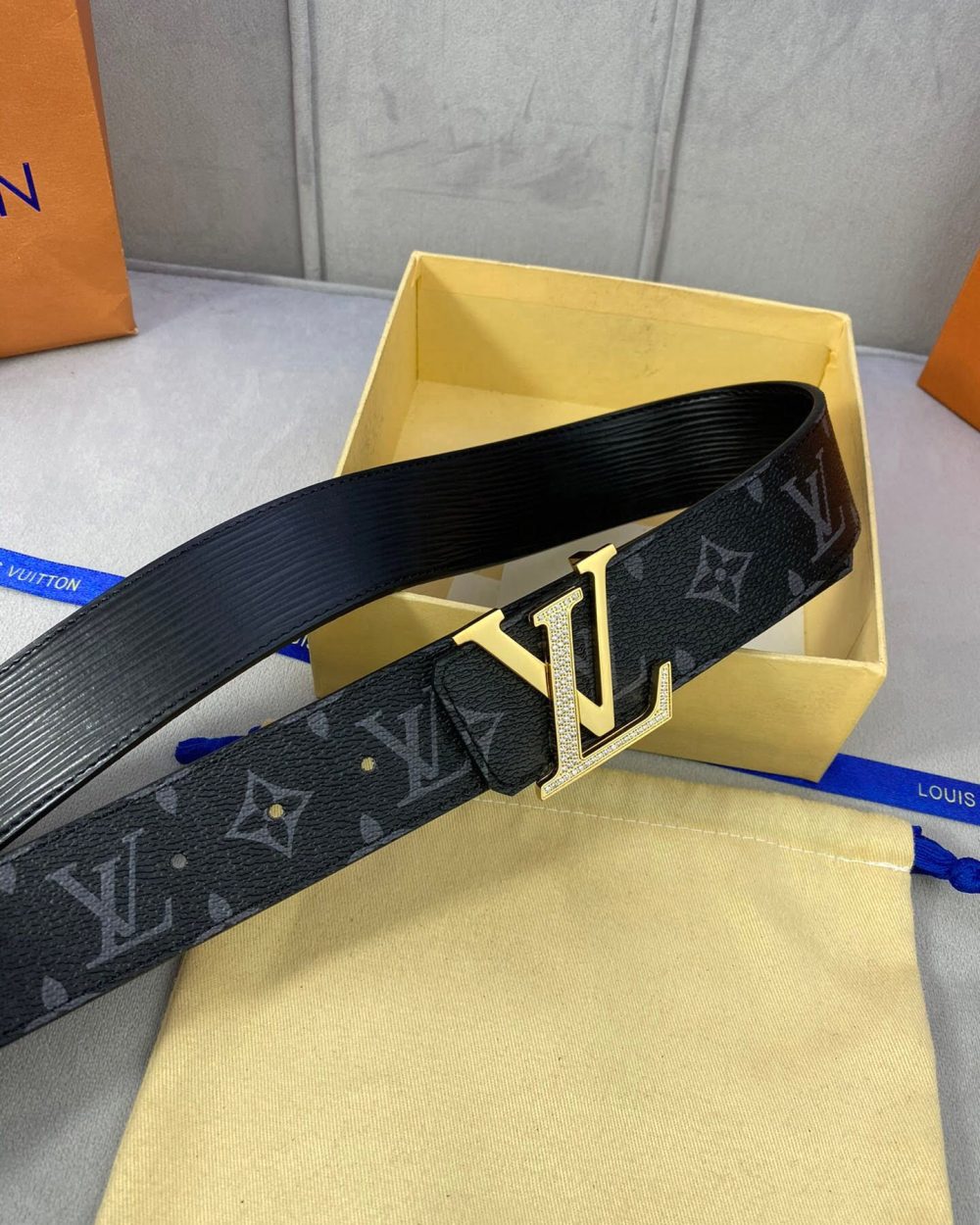 1:1 Replica Louis Vuitton LV Diamond Reversible Belt Monogram Canvas, LV Women Belt