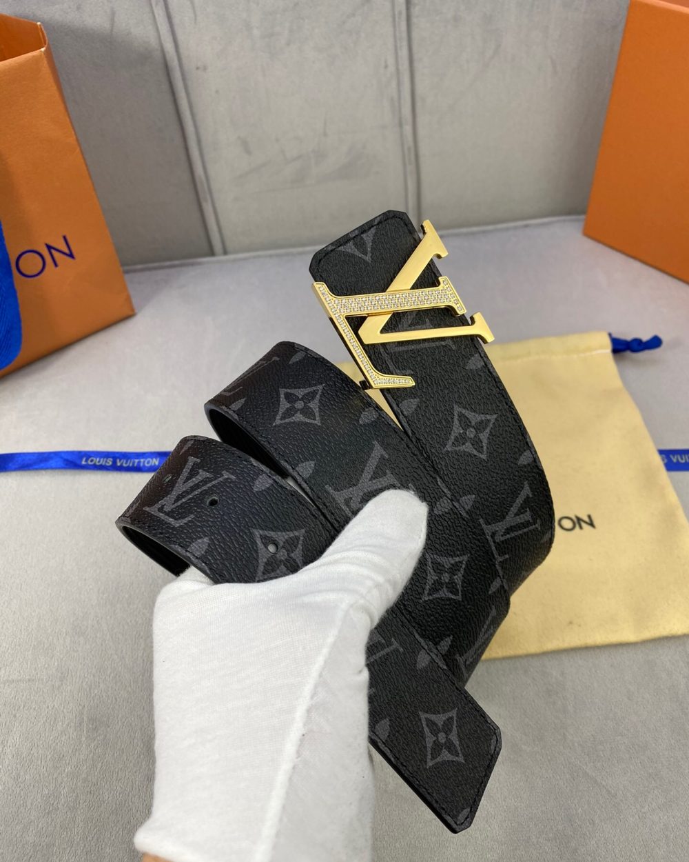 1:1 Replica Louis Vuitton LV Diamond Reversible Belt Monogram Canvas, LV Women Belt