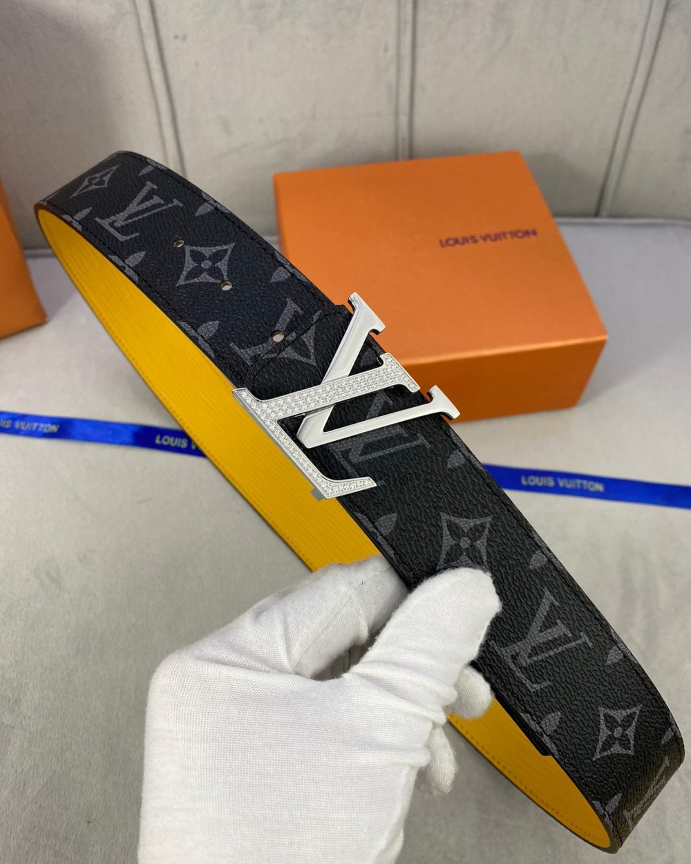 1:1 Replica Louis Vuitton LV Diamond Reversible Belt Monogram Eclipse, LV Women Belt