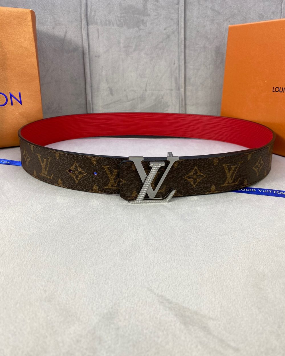 1:1 Replica Louis Vuitton LV Diamond Reversible Belt Monogram Eclipse, LV Women Belt