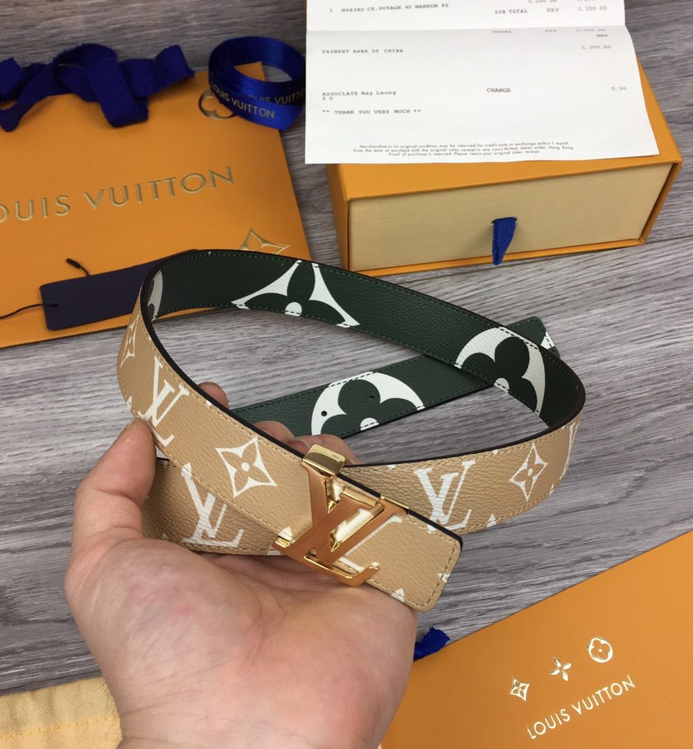 1:1 Replica Louis Vuitton LV Iconic Reversible Belt Monogram, LV Women Belt