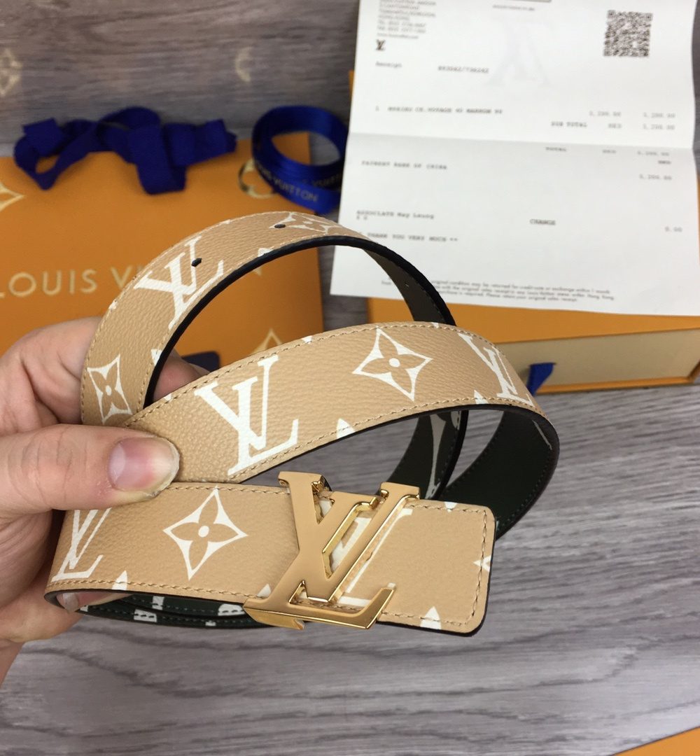 1:1 Replica Louis Vuitton LV Iconic Reversible Belt Monogram, LV Women Belt