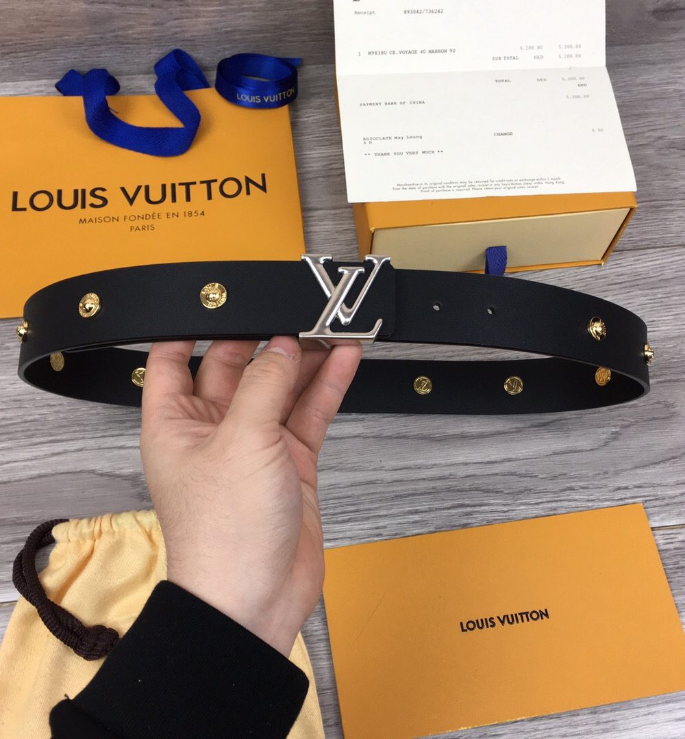 1:1 Replica Louis Vuitton LV Iconic Reversible Belt Silver Toned Hardware LV Women Belt